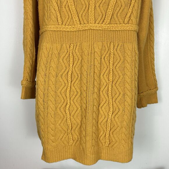 Anthro Sparrow Strathmore Lambswool Longline Cardigan Sweater L Cozy Chunky Knit - Picture 10 of 12